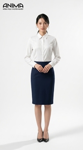เสื้อเชิ้ตผู้หญิง 50% ผ้าไผ่ 50% ไมโครไฟเบอร์ ไม่ต้องรีด ทรงเข้ารูป แต่งกระดุมปักลาย สไตล์สาวออฟฟิศ ผ้าฝ้ายทั้งตัว ไม่ถักทอ - Product Image 6