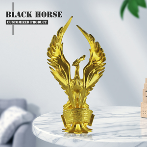 Statue en métal doré personnalisée, figurine d'animal personnalisée, trophées et logo, trophée animal phénix, récompenses - Product Image 4