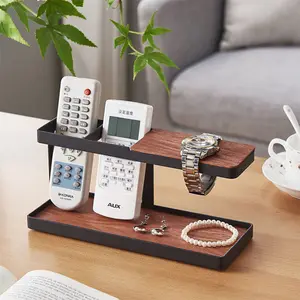Multifunktions-Schreibtisch Wohnzimmer Mental Holz-Schreibtisch Tisch Handy Schlüssel Uhr Fernbedienung Organisator Aufbewahrung Halter Regal