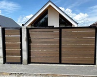 Clôture de jardin en bois-plastique composite (WPC) pour extérieur, poteaux en aluminium imperméables
