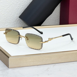 <span class=keywords><strong>Gafas</strong></span> de Sol Cuadradas sin Montura, Elegantes, para Hombre y Mujer, de Marca Famosa, con Borde en Zigzag, para Exteriores, Protección UV400 - Product Image 4