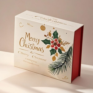 Caja de papel rígida en relieve con letras de gama alta de lujo personalizada, caja magnética con tapa abatible para caja de regalo de Navidad, embalaje, ropa cosmética - Product Image 4