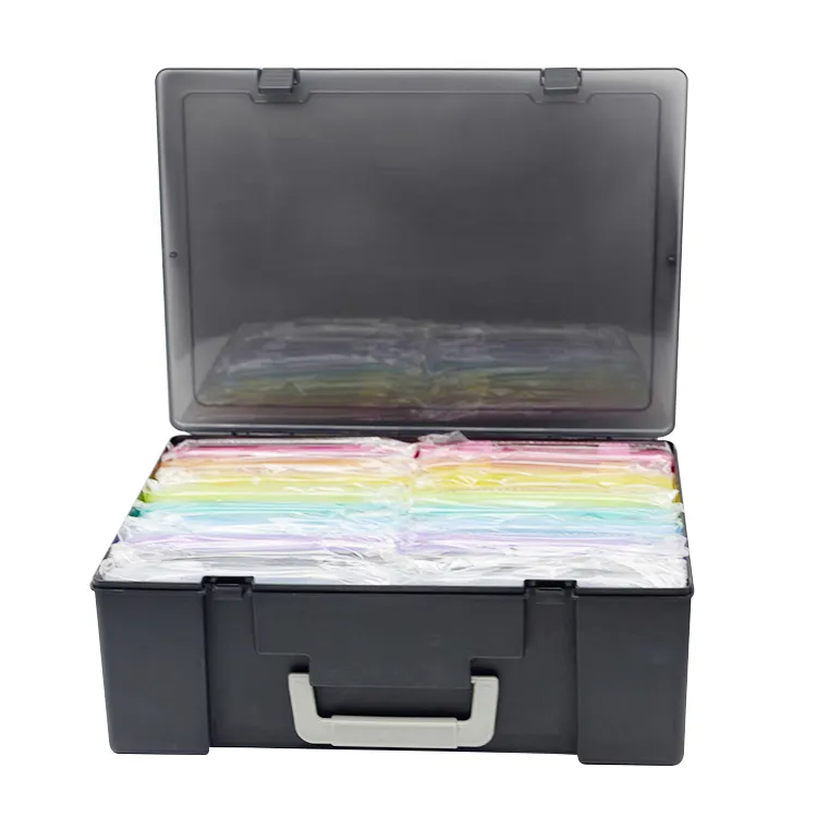 New trendy multi-functional colorful storage box photo magnetic card file large storage box portable classification box