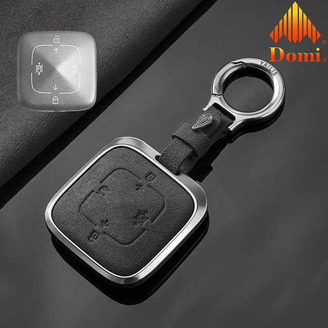 GZ Domi Factory Price Car Accessories Luxury Zinc Alloy Leather Car Key Shell Protector Case Cover for Zeekr 001/007/009/7X