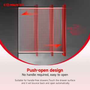 <span class=keywords><strong>Riel</strong></span> Deslizante <span class=keywords><strong>para</strong></span> Cajón de Cocina con Rodamiento de Bolas Consun, Extensión Completa, Apertura por Presión, Cierre Suave, Telescópico - Product Image 5
