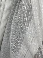 Vente directe usine de nouveau tissu de rideau jacquard uni, transparent et lisse, en tricot tissé de fil brodé blanc de haute qualité