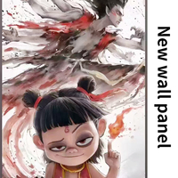 Neu angekommene Bambus-Holzfaser-Wand paneele Nezha-Figur Film Wand kunst PVC-Bambus-Holzkohle paneele