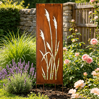 Panneaux de clôture de jardin rustiques en métal avec finition rouille naturelle pour la décoration de la cour, de la pelouse et du patio