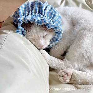 Cintas para la cabeza y collares para <span class=keywords><strong>perros</strong></span> coreanos transfronterizos, con diseño a cuadros, anti-suciedad y anti-ácaros, para cachorros y <span class=keywords><strong>perros</strong></span> adultos. - Product Image 1