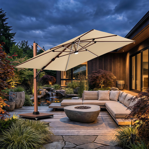 <span class=keywords><strong>Parasol</strong></span> <span class=keywords><strong>de</strong></span> terrasse déporté 3x3m 3x4m avec éclairage solaire et rotation à 360° – Vente en gros usine °   Rotatif - Product Image 1