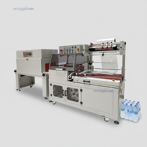 Machine automatique de scellage et de découpe en <span class=keywords><strong>L</strong></span> pour film POF, boîtes, cartons, livres et bouteilles, avec tunnel de rétraction thermique - Product Image 1