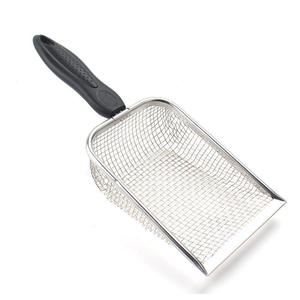 Pala para arena para gatos de acero inoxidable filtrable de tamizado rápido con mango de PP - Product Image 1