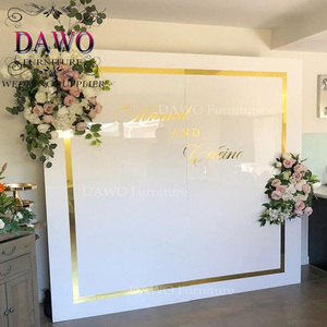 High Quality Acrylic Vintage Wedding <strong>Gold</strong> <strong>Backdrop</strong> - Product Image 1