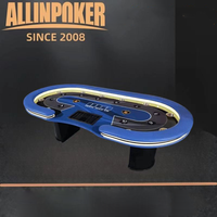 Table de poker professionnelle à 10 places avec éclairage LED, table de jeu de casino, baccarat, Texas Hold'em, produit de divertissement