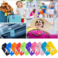 Etiquette de bagage de voyage avec logo personnalisé Etiquettes d'identification en silicone en silicone pour sac, valise Autocollant de nom