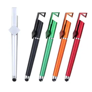 3 في 1 متعددة الوظائف الهاتف المحمول حامل هاتف البلاستيك الكرة أقلام قلم شاشة تعمل باللمس القلم