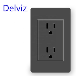 Panel de PC Blanco Delviz de 118 mm x 72 mm, CA 110~250 V, Enchufe Eléctrico de 15 A para Estados Unidos, Toma de Corriente Doble Estándar Estadounidense para Montaje en Pared - Product Image 2