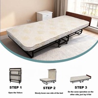 Lit pliant en métal à deux plis, pliable et peu encombrant, personnalisable en gros pour hôtel, chambre, hôpital, bureau