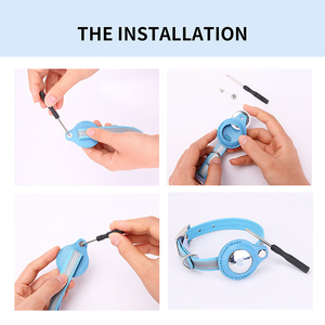 Rayas reflectantes de cuero de lujo para mascotas, etiqueta de aire, cinta elástica de seguridad duradera, Airtag, Collar para perros y gatos - Product Image 6