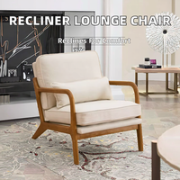 Fauteuil inclinable moderne pliable Accent Home Furniture Factory Direct en bois et cuir pour salon, chambre et appartement