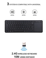 Teclado Inalámbrico Delgado de Alta Calidad de 2.4G con Panel Táctil, Compatible con Múltiples Dispositivos para Android, Windows, iOS, MacOS