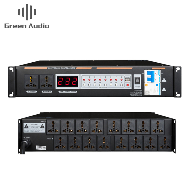 GAX-1602 Hot Selling Pa Power Sequencer With Low Price 30A Audio Power Conditioner 16 Channels Power Separate