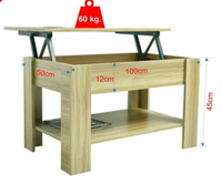 Table basse relevable de style européen, panneau en bois moderne, rangement pour petits espaces, hauteur réglable, meubles de salon