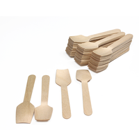 Vente en gros mini cuillères en bois jetables pour crème glacée en bouleau de qualité alimentaire
