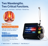 Traitement au laser de proctologie 980 nm 1470 nm Hémorroïdes Fistule Hémorroïdes Sinus pilonidien Diode laser de découpe Appareil chirurgical