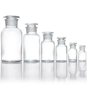 Wholesale 500Ml Amber Wide Mouth Apothecary Jar Glass Reagent Medicine Bottle