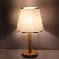 Lampe de table rétro vintage de style japonais avec base en bois classique E27 pour salle de lecture, chambre à coucher, chevet