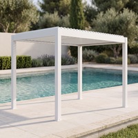 Pergola Aluminium Berlubang Kustom Ukuran Sesuai Pesanan, Tahan Air, untuk Taman, Halaman, Kolam Renang, Hotel (OEM ODM)