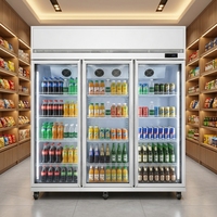 Réfrigérateur commercial à porte vitrée pour boissons, vitrine réfrigérée verticale pour supermarché, bar, restaurant, équipement de boissons