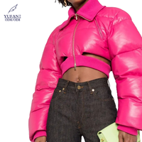YuFan rose court doudoune hiver chaud manteaux pour femmes haute qualité Puffer Logo personnalisé impression Parka