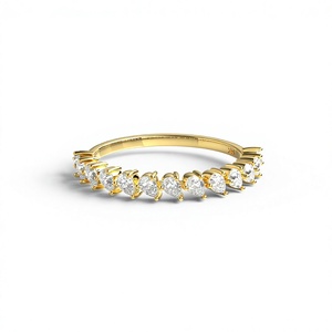 แหวนเพชรทรงหยดน้ำเม็ดเดี่ยวชุบทองคำขาว 18K 14K หรูหรา ประดับเพชรแล็บโกรว์ ดีไซน์ครึ่งวงกลมแบบซ้อนได้ เหมาะสำหรับแหวนแต่งงาน - Product Image 1