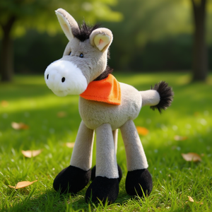 Juguete de Peluche de Burro de 24 cm con Bufanda Naranja para Mascotas, Juguete con Sonido - Product Image 3