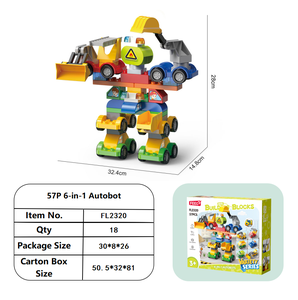 FEELO 6-en-1 <span class=keywords><strong>Robot</strong></span> Modelo de bloques de construcción Juguetes Ecológico Educativo Ensamblaje <span class=keywords><strong>Kit</strong></span> de aprendizaje Compatible con bloques Legoed para niños - Product Image 6