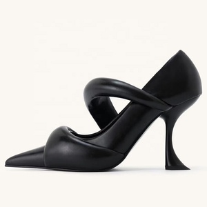 Sandales à talons hauts pour femmes, à bout pointu, avec bride supérieure rembourrée et fermeture à crochet, couleurs personnalisables, style sexy - Product Image 2