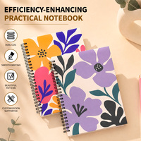 Carnet spirale A5 artistique à motifs floraux, journal personnalisable, agenda, papeterie, fournitures scolaires, vente en gros, bloc-notes, ensemble de carnets, cadeau