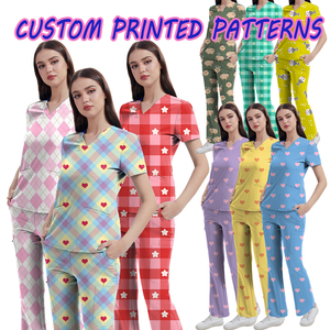 Uniformes de Enfermagem para Mulheres com Estampa de Desenhos Animados, Tops de Enfermagem Personalizados com Design Estiloso - Product Image 6