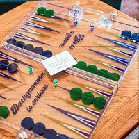 lila 3D-Schachbrett-Spiel-Set erweitertes Backgammon Luxus-Acryl-Backgammon-Set für Familientreffen