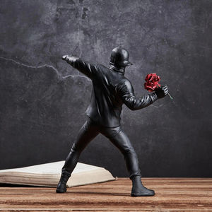 Pittura diamantata Banksy fluisce Thrower statua decorazione per la casa punto croce Kit decorazione per la casa regalo - Product Image 5