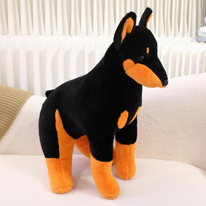 Nieuwe Zonsopgang Groothandel Klassieke Zachte Pluche Simulatie Zittende Doberman Pinscher Hondenpop Knuffel Doberman Pinscher Versterken - Product Image 2