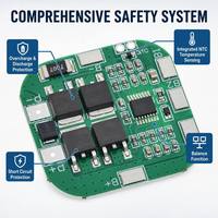 14.8V 16.8V 20A Peak 4S Li-ion BMS PCM carte de Protection de batterie convertisseurs cc cc hors carte pour batteries 18650 Li pour Lithium