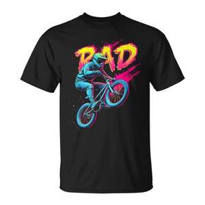 Camiseta Rad Bmx Stunt Action negra para hombre, ropa informal - Product Image 1