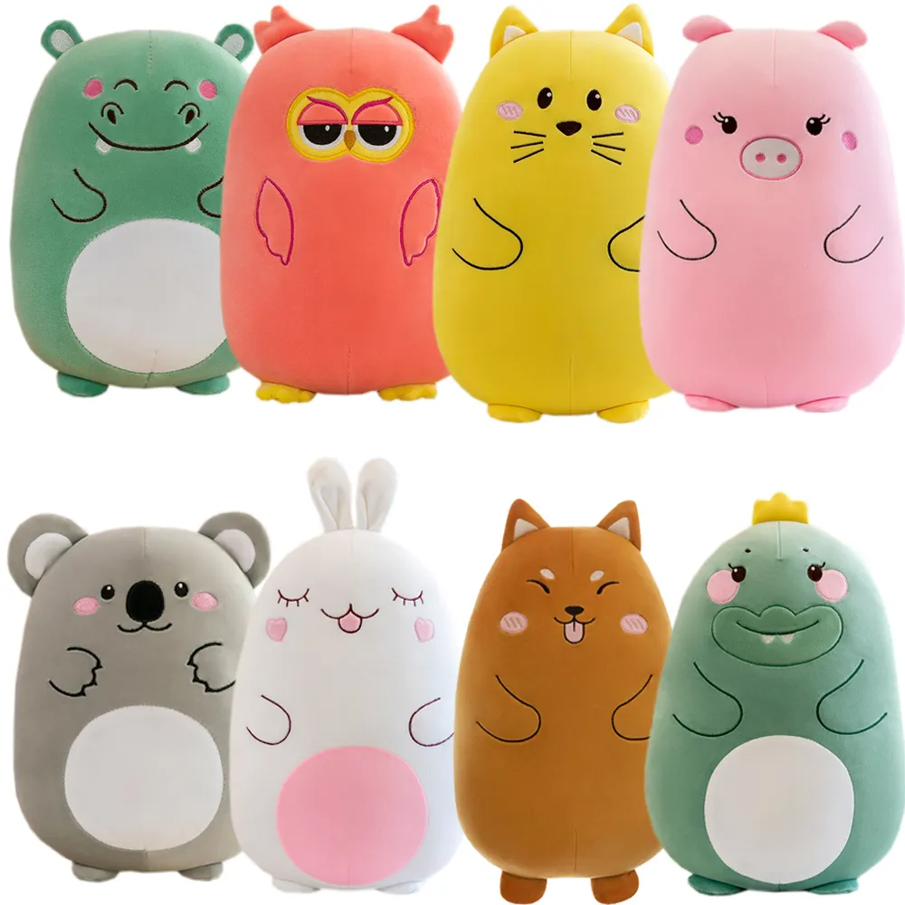 Personnalisé mignon peluche lapin Koala Squish peluche jeter oreiller poupée jouets pour bébé enfants chat hibou peluche Peluche de Almohada