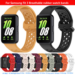 Bracelet de montre intelligent souple pour <span class=keywords><strong>Samsung</strong></span> <span class=keywords><strong>Fit</strong></span> 3 R390, bracelet de montre en caoutchouc respirant pour <span class=keywords><strong>Samsung</strong></span> <span class=keywords><strong>Galaxy</strong></span> <span class=keywords><strong>Fit</strong></span> 3, bracelet de montre en silicone - Product Image 2