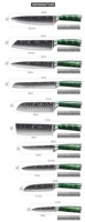 Set de couteaux de cuisine 1 à 10 pièces couteau de chef laser damas pointu Santoku Cleaver couteaux utilitaires à trancher manche en résine rouge acier