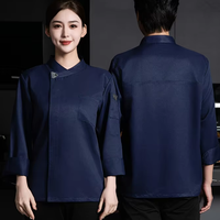 Uniformes de travail en twill à manches longues pour hommes et femmes, vestes de chef pour restaurants et hôtels