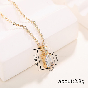 Collar de Gargantilla con Piedras Geométricas Cuadradas para Mujer, Joyería Minimalista de Moda para Uso Diario - Product Image 4
